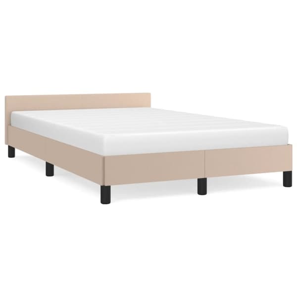 vidaXL Sengeramme med hovedgærde uden madras Cappuccino 120x200 cm
