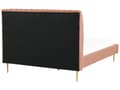 Miniatyrbilde 6 av 10: Seng Ferskenrosa Fløyel 140 x 200 cm Sengegavl Lamellbunn Glamour Moderne design Soverom