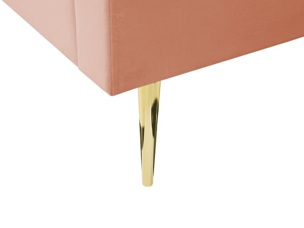 Seng Ferskenrosa Fløyel 140 x 200 cm Sengegavl Lamellbunn Glamour Moderne design Soverom