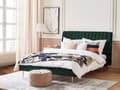 Miniatyrbilde 2 av 10: Seng Grønn Fløyel 180 x 200 cm Sengegavl Lamellbunn Glamour Moderne design Soverom