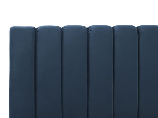 Seng Blå Fløyel 140 x 200 cm Sengegavl Lamellbunn Glamour Moderne design Soverom