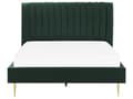 Miniatyrbilde 5 av 10: Seng Grønn Fløyel 140 x 200 cm Sengegavl Lamellbunn Glamour Moderne design Soverom