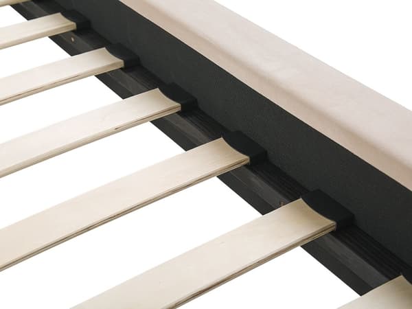 Seng Beige Fløyel 160 x 200 cm Sengegavl Lamellbunn Glamour Moderne design Soverom