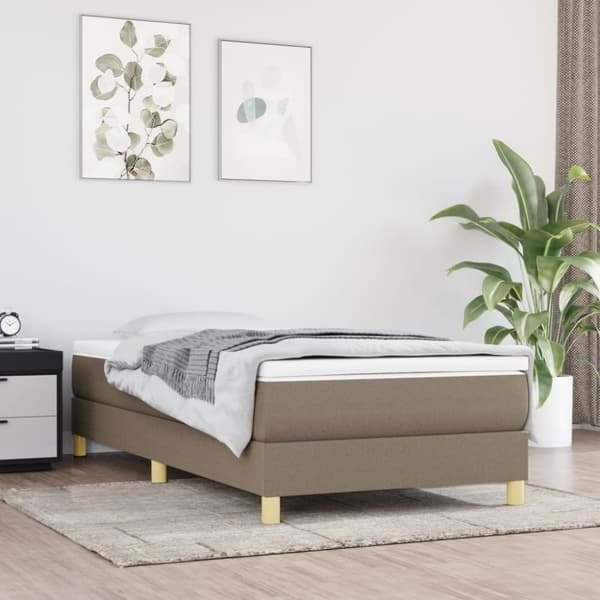 vidaXL sengeramme 90x190 cm stof gråbrun