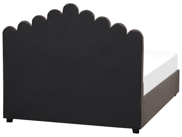 Seng med oppbevaring Taupe Fløyel 140 x 200 cm Dekorativ sengegavl Elegant Glamorøs Innredning Soverom