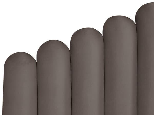 Seng med oppbevaring Taupe Fløyel 140 x 200 cm Dekorativ sengegavl Elegant Glamorøs Innredning Soverom