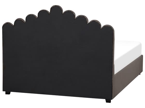 Seng med oppbevaring Taupe Fløyel 160 x 200 cm Dekorativ sengegavl Elegant Glamorøs Innredning Soverom
