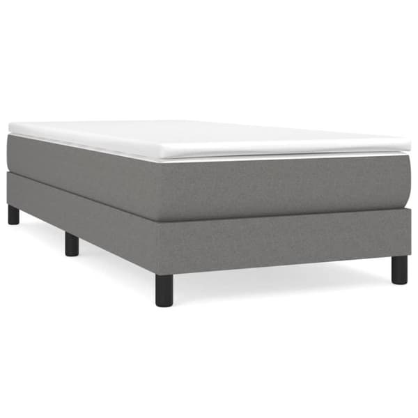 vidaXL sengeramme 90x200 cm stof mørkegrå