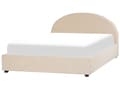 Miniatyrbillede 6 af 11: Dobbelt containerseng betrukket med minimalistisk retro beige stof 160 x 200