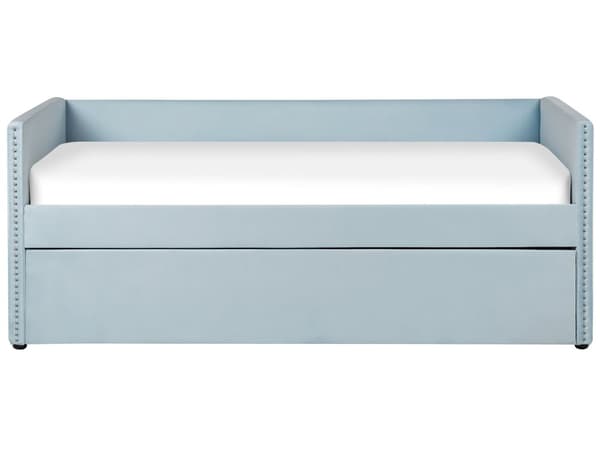 Dagseng Trilleseng Blå Fløyel Lamellramme 90 x 200 cm Moderne Uttrekkbar Moderne Glamour Gjesterom Barnerom