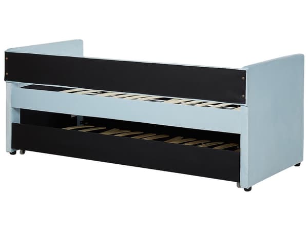 Dagseng Trilleseng Blå Fløyel Lamellramme 90 x 200 cm Moderne Uttrekkbar Moderne Glamour Gjesterom Barnerom