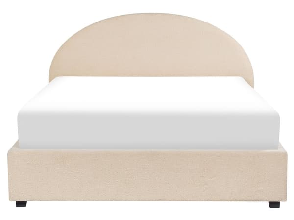 Seng Oppbevaringsseng Beige Polyester 160 x 200 cm Minimalistisk Retro Design Oppbevaring