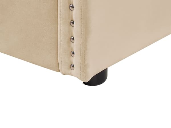 Dagseng Trilleseng Beige Fløyel Lamellramme 90 x 200 cm Moderne Uttrekkbar Moderne Glamour Gjesterom Barnerom