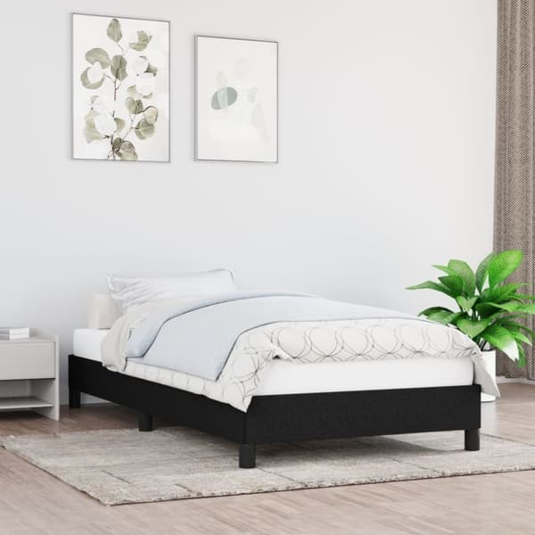 vidaXL Sängram svart 100x200 cm tyg