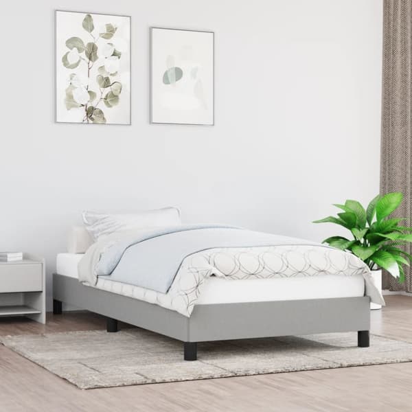 vidaXL sengeramme 80x200 cm stof lysegrå