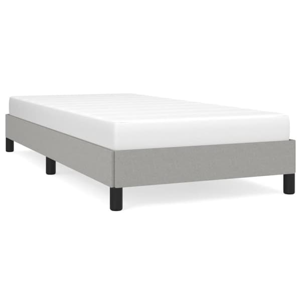 vidaXL sengeramme 90x200 cm stof lysegrå