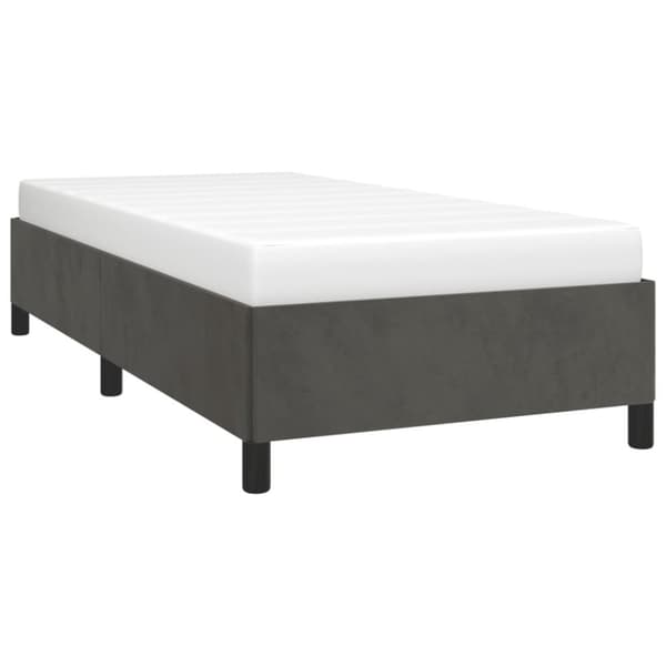 vidaXL sengeramme 90x190 cm fløjl mørkegrå