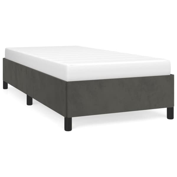 vidaXL sengeramme 90x190 cm fløjl mørkegrå