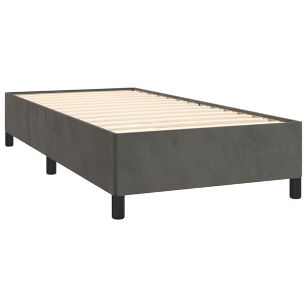 vidaXL sengeramme 90x200 cm fløjl mørkegrå