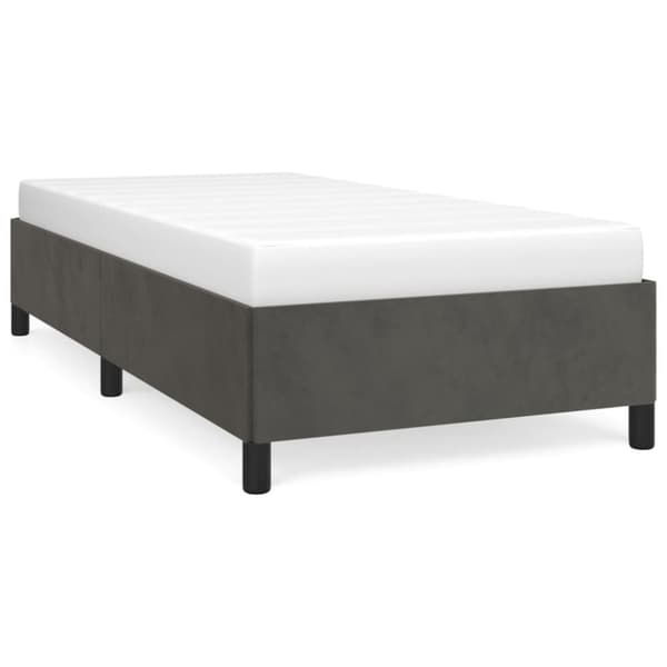 vidaXL sengeramme 90x200 cm fløjl mørkegrå