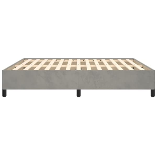 vidaXL sengeramme 160x200 cm fløjl lysegrå