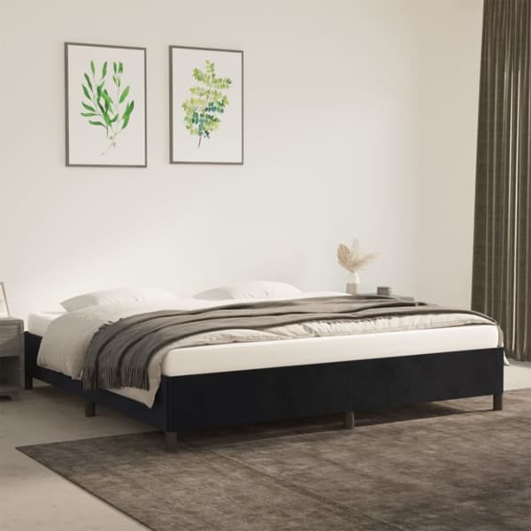 vidaXL sengeramme 200x200 cm fløjl sort