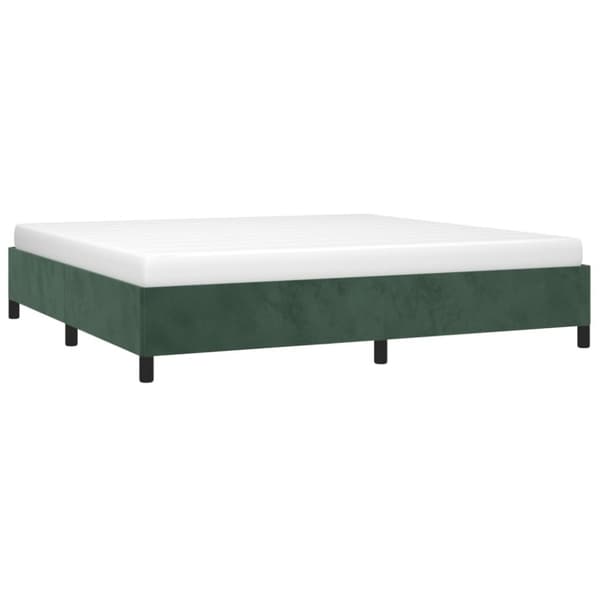 vidaXL sengeramme 200x200 cm fløjl mørkegrøn