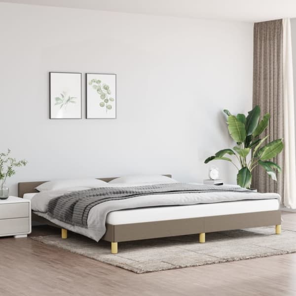 vidaXL sengeramme uden madras 200x200 cm stof gråbrun