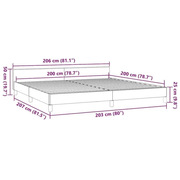 vidaXL sengeramme uden madras 200x200 cm stof sort