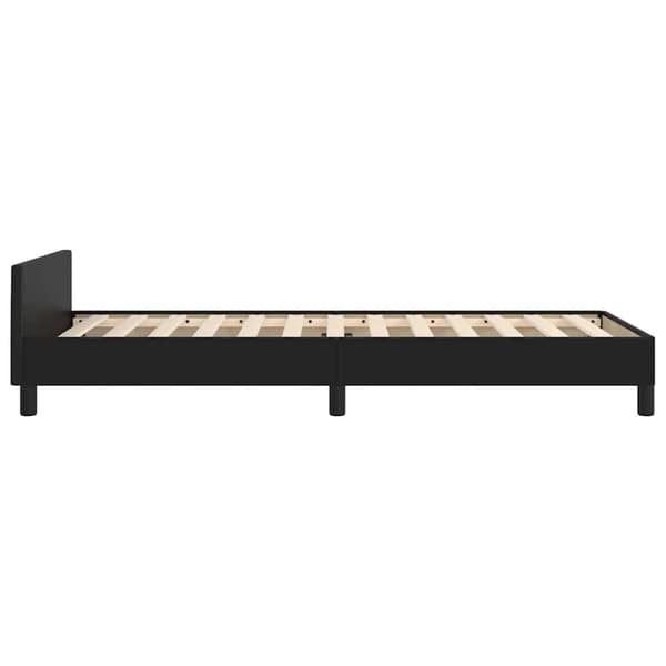 vidaXL Sengeramme med hovedgærde uden madras Sort 90x200 cm