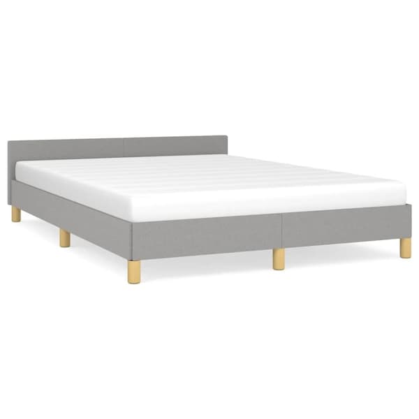 vidaXL Sängram utan madrass ljusgrå 140x200 cm tyg