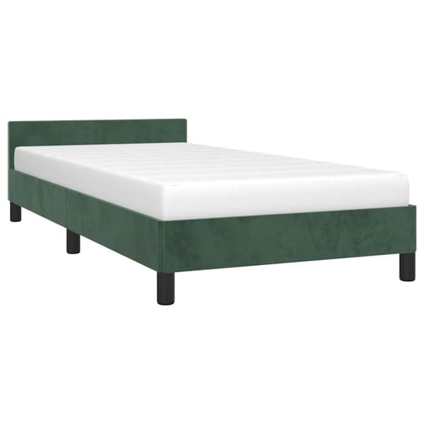 vidaXL Sängram utan madrass mörkgrön 80x200 cm sammet