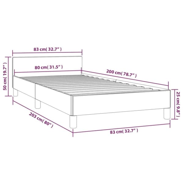 vidaXL Sängram utan madrass mörkgrön 80x200 cm sammet