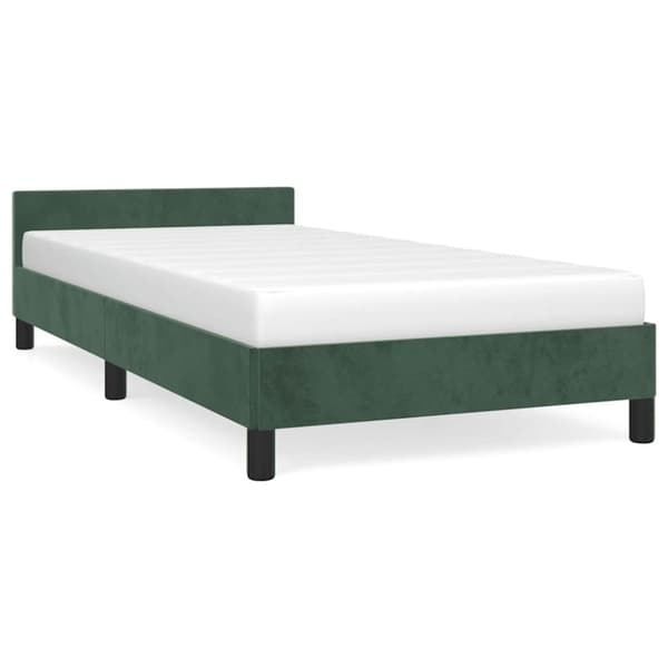 vidaXL Sängram utan madrass mörkgrön 80x200 cm sammet