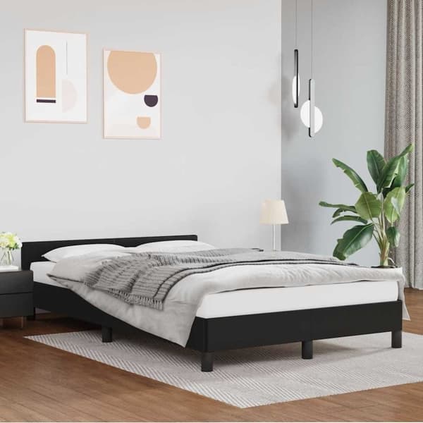 vidaXL Sengeramme med hovedgærde uden madras Sort 120x200 cm