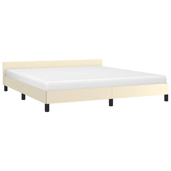 vidaXL Sengeramme med hovedgærde uden madras Creme 180x200 cm