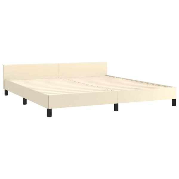 vidaXL Sengeramme med hovedgærde uden madras Creme 180x200 cm