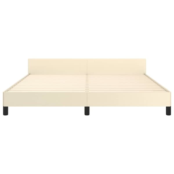 vidaXL Sengeramme med hovedgærde uden madras Creme 180x200 cm