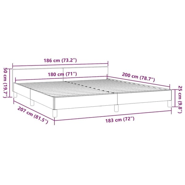vidaXL Sengeramme med hovedgærde uden madras Creme 180x200 cm