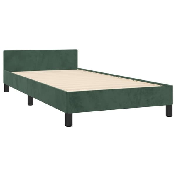 vidaXL Sengeramme uden madras Mørkegrøn 80x200 cm Fløjl