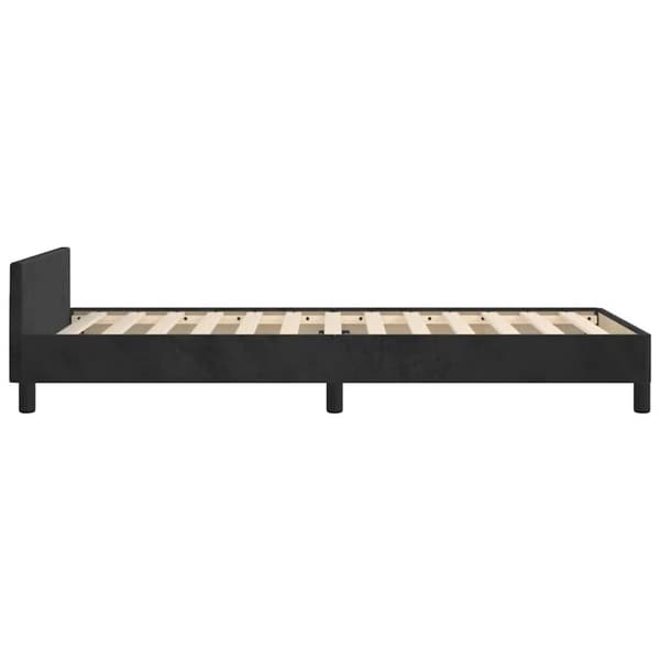 vidaXL Sengeramme med hovedgærde uden madras Sort 80x200 cm Fløjl