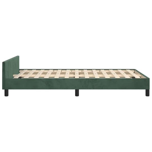 vidaXL Sengeramme uden madras Mørkegrøn 120x200 cm Fløjl