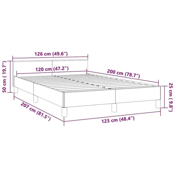 vidaXL Sengeramme uden madras Sort 120x200 cm Fløjl