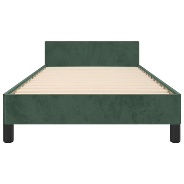 vidaXL Sängram utan madrass mörkgrön 100x200 cm sammet
