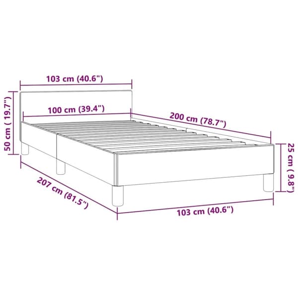 vidaXL Sängram utan madrass mörkgrön 100x200 cm sammet