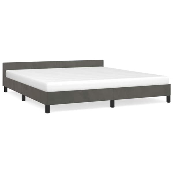 vidaXL Sengeramme uden madras Mørkegrå 160x200 cm Fløjl