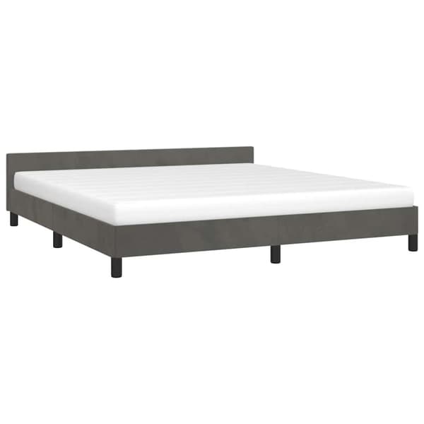 vidaXL Sengeramme uden madras Mørkegrå 160x200 cm Fløjl