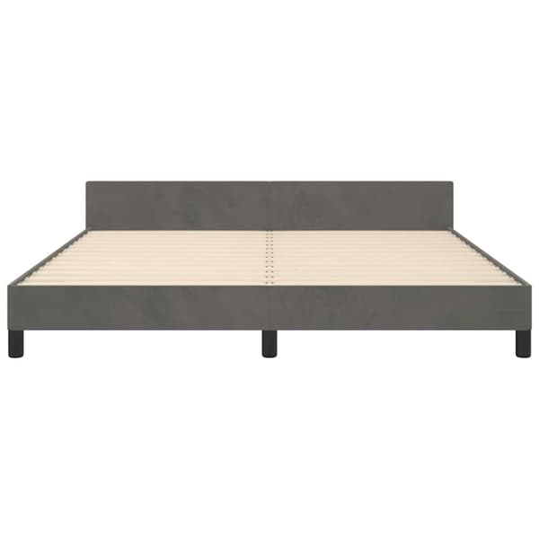 vidaXL Sengeramme uden madras Mørkegrå 160x200 cm Fløjl