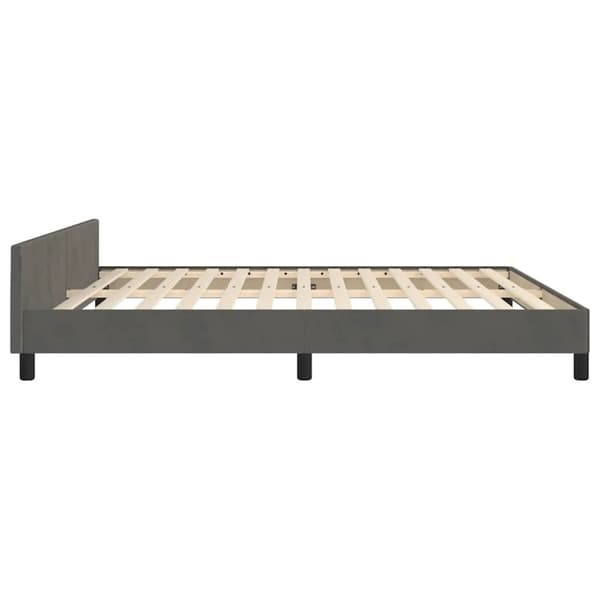 vidaXL Sengeramme uden madras Mørkegrå 160x200 cm Fløjl