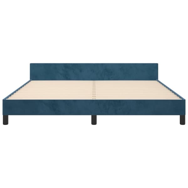 vidaXL Sengeramme uden madras Mørkeblå 160x200 cm Fløjl